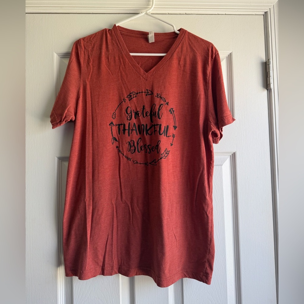 Bella Canvas V-Neck Tee - Burnt Orange